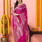 Handwoven Chanderi Silk Saree | Fuchsia And Silver