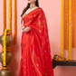 Handwoven Chanderi Silk Saree | Classic Red