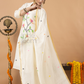 Handwoven Jamdani Cotton Unstitched 2-piece Kurti | White | All-over Jamdani weaves with Floral border