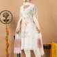 Handwoven Jamdani Muslin Unstitched 2-piece Kurti | White | Scattered Buttas with Floral border