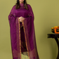 Handwoven Jamdani cotton Unstitched 2-piece Kurti | Deep Magenta Purple