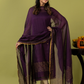 Handwoven Jamdani cotton Unstitched 2-piece Kurti | Aubergine Purple