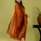 Handwoven Jamdani Linen Unstitched 2-piece Kurti | Burnt Orange