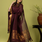Handwoven Jamdani Linen Unstitched 2-piece Kurti | Deep Plum