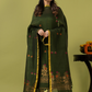 Handwoven Jamdani Linen Unstitched 2-piece Kurti | Olive Green