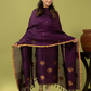 Handwoven Jamdani Linen Unstitched 2-piece Kurti | Royal Purple
