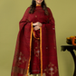 Handwoven Jamdani Linen Unstitched 2-piece Kurti | Deep Red