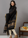 Handwoven Jamdani Linen Unstitched 2-Piece Kurti | Jet Black