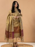 Handwoven Jamdani Muslin Unstitched 2-Piece Kurti | Champagne Beige