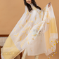 Handwoven Jamdani Muslin Unstitched 2-piece Kurti | White and Yellow | All-over Jamdani weaves with Floral border