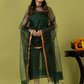 Handwoven Jamdani Muslin Unstitched 2-piece Kurti | Forest Green