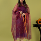 Handwoven Jamdani Muslin Unstitched 2-piece Kurti | Deep Plum