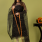 Handwoven Jamdani Muslin Unstitched 2-piece Kurti | Jet Black