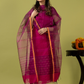 Handwoven Jamdani Muslin Unstitched 2-piece Kurti | Fuchsia Pink