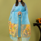 Handwoven Jamdani Muslin Unstitched 2-piece Kurti | Sky Blue