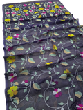 Handwoven Jamdani Muslin Saree | Deep Purple