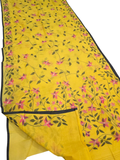 Handwoven Jamdani Muslin Saree | Marigold Yellow