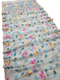 Handwoven Jamdani Muslin Saree | Pearl Grey
