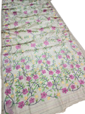 Handwoven Jamdani Muslin Saree | Light Ivory