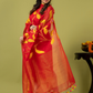 Handwoven Jamdani Silk Cotton Unstitched 2-piece Kurti | Vermilion Red