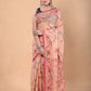 Hand Made Muslin Jamdani Saree With Bisque Brown - 122