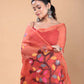 Muslin Jamdani Saree with Scarlet Red-121