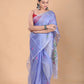 Hand Made Muslin Jamdani Saree With Sky Blue - 116