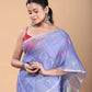 Hand Made Muslin Jamdani Saree With Sky Blue - 116