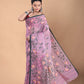 Muslin Jamdani Saree with Plum Coor-112