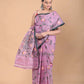 Muslin Jamdani Saree with Plum Coor-112