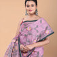 Muslin Jamdani Saree with Plum Coor-112