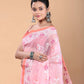 Muslin Jamdani Saree with Light Pink-110