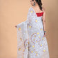 Gainsboro Color Muslin Jamdani Saree-109 - indeloom