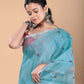 Steel Blue Muslin Jamdani Saree-108