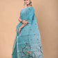 Steel Blue Muslin Jamdani Saree-108