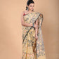 Hand Made Muslin Jamdani Saree With Sandy Brown - 106