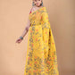 Hand Made Muslin Jamdani Saree With Yellow Classic - 103