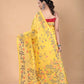 Hand Made Muslin Jamdani Saree With Yellow Classic - 103