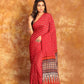 Ajrakh x Bandhini Rani Pink Saree-013 - indeloom