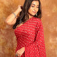 Ajrakh x Bandhini Rani Pink Saree-013 - indeloom