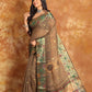 [PRE-ORDER] Ajrakh Designer Saree with Benaresi Floral Border - 016