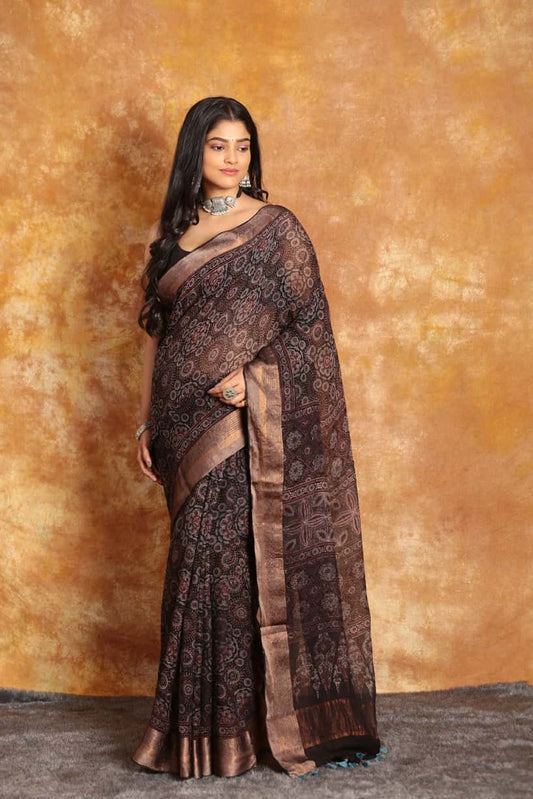 [PRE-ORDER] Ajrakh Designer Saree - 017