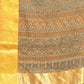 Ajrakh Haldi Color Maheswari Silk Saree-019 - indeloom