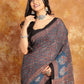 Ajrakh Designer Mul Heaven Saree - 022 - indeloom