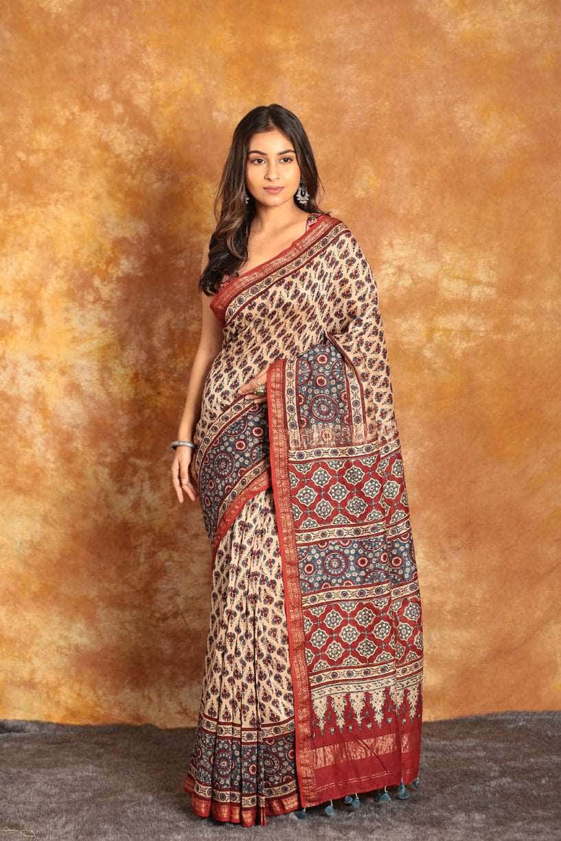 Ajrakh Exclusive Chanderi Designer Edition - 020 - indeloom