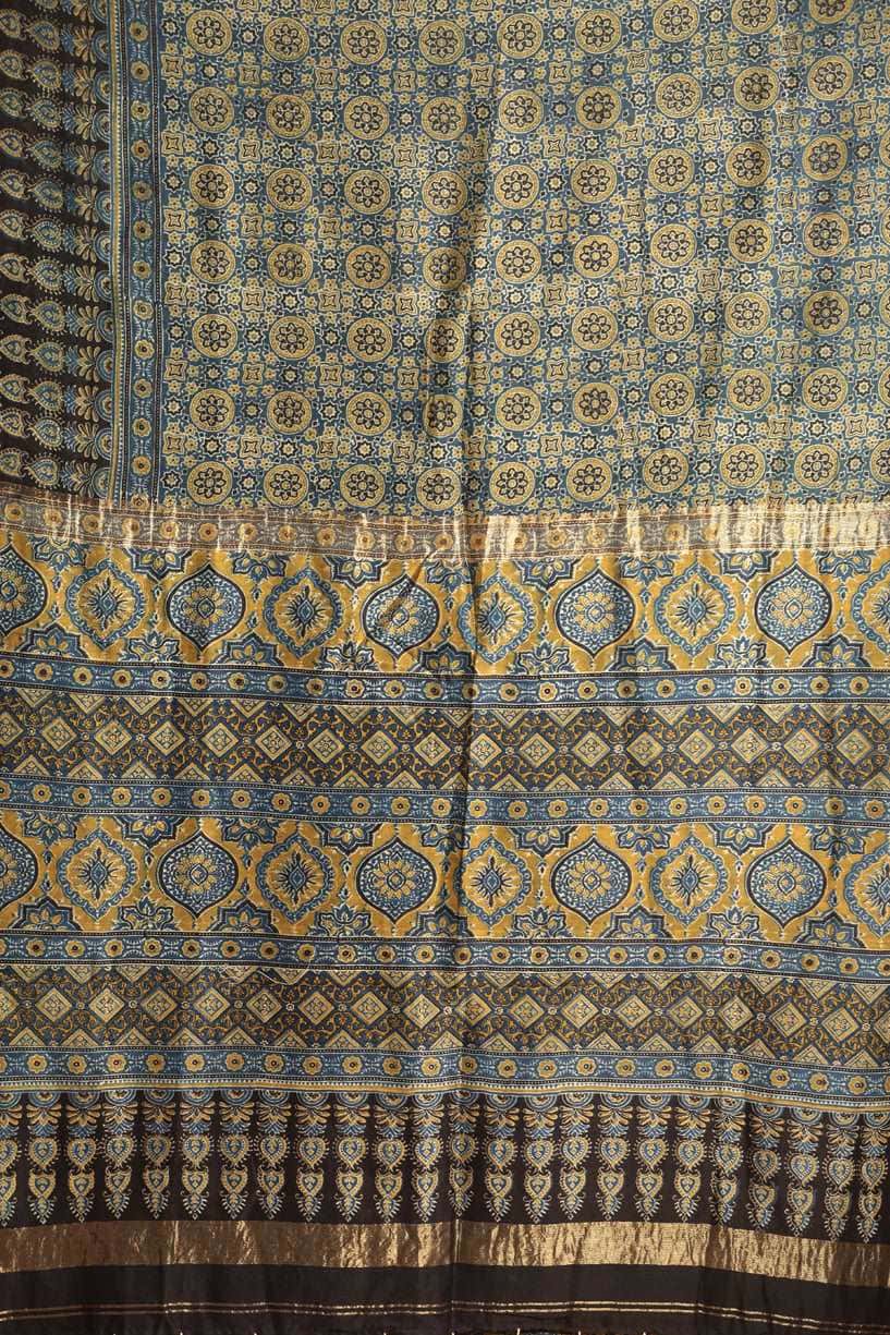 Ajrakh Exclusive Chanderi Saree - 023 - indeloom