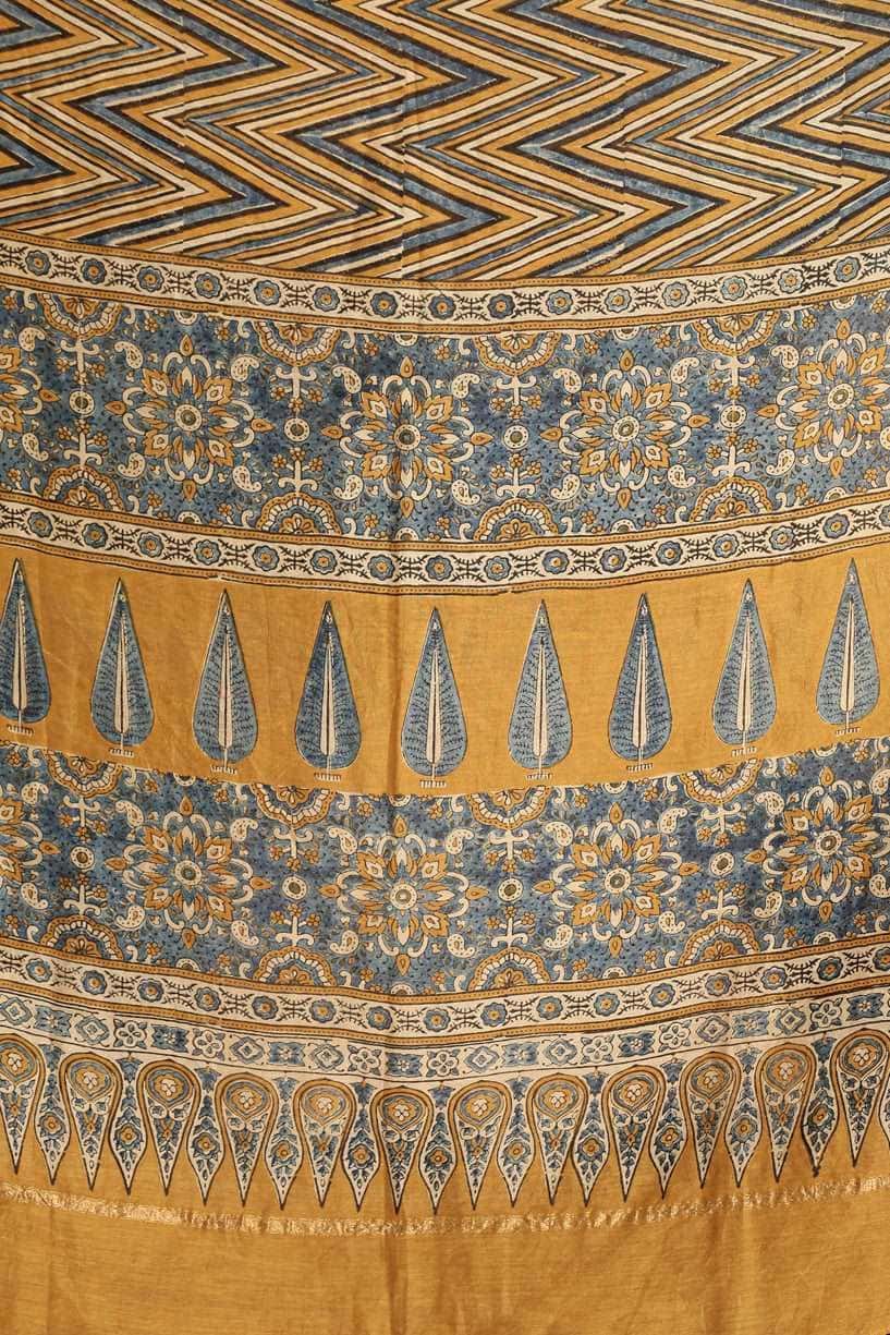 Ajrakh Modern Chanderi Saree - 024 - indeloom