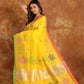 Handwoven Handloom Jamdani Yellow Saree-005 - indeloom