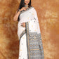 White-Handloom Cotton Saree-016