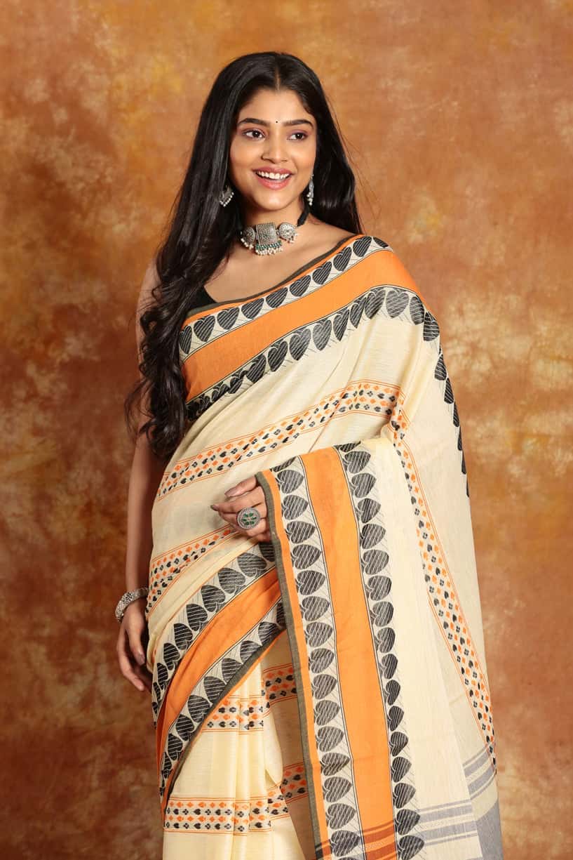 Pale Yeloow-Handloom Cotton Saree-020
